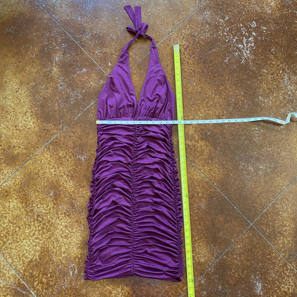 VENUS Ruched Body Con Dress XS Fuchsia - Picture 4 of 9